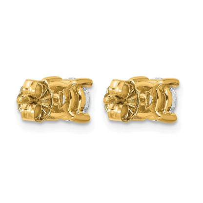 14K Gold Lab Grown Diamond 4 Prong Post and Push Back Stud Earrings