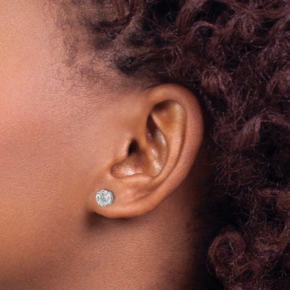 14k White Gold Lab Grown Diamond Round and Marquise Earrings