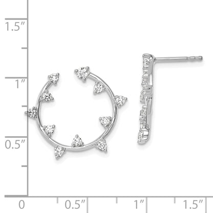 14K Gold 1/2 carat Lab Grown Diamond Circular Post Stud Earrings