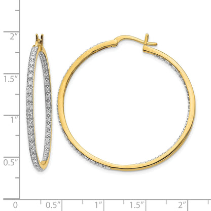14K Gold Lab Grown Diamond In and Out Hoop Earrings 0.5 Ct