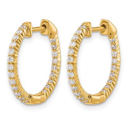 14k Gold Lab Grown Diamond In/Out Hoop Earrings 0.5 Ct
