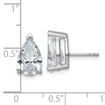 14K Gold Lab Grown Diamond Pear Three Prong Stud Earrings