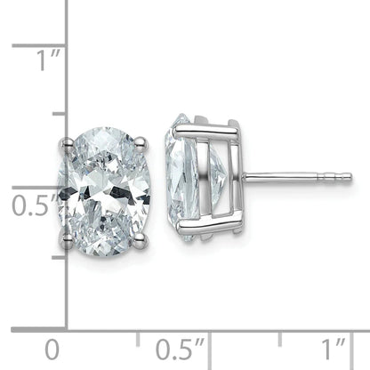 14K Gold Lab Grown Oval Diamond Stud Earrings