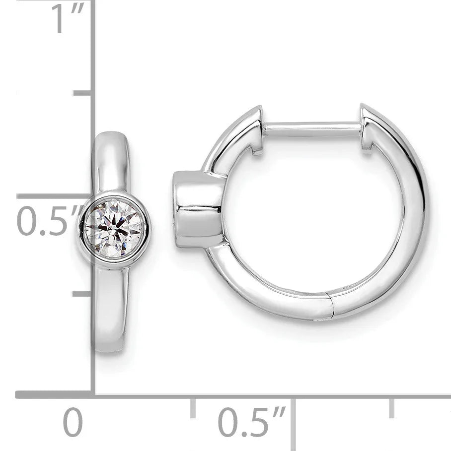 14K Gold Lab Grown Diamond Hinged Hoop Earrings