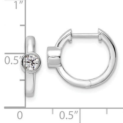 14K Gold Lab Grown Diamond Hinged Hoop Earrings