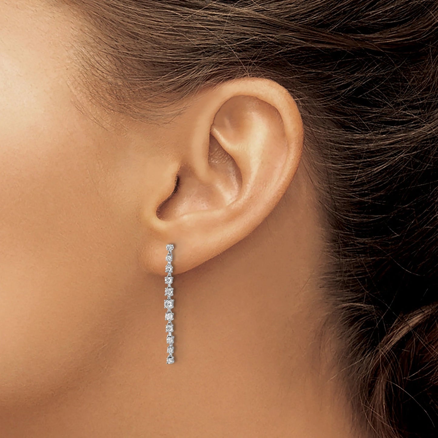 Gold 14K Lab Grown Diamond Post Dangle Earrings