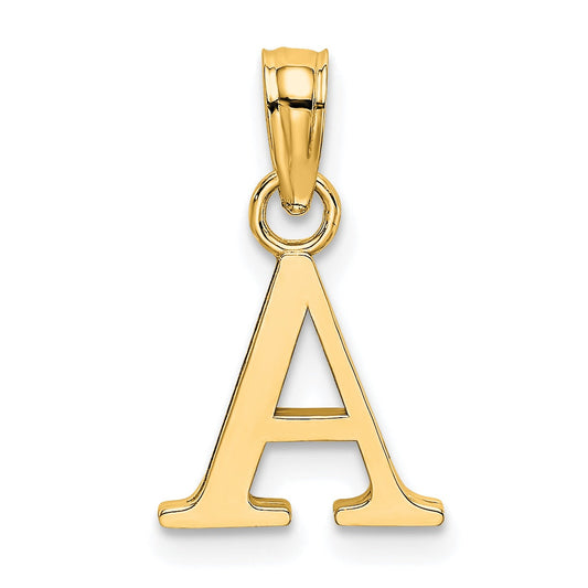 14k Gold Block Initial Letter Pendants