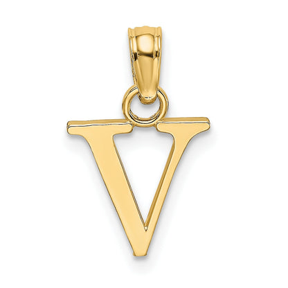 14k Gold Block Initial Letter Pendants