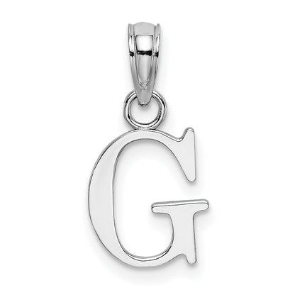 14k Gold Block Initial Letter Pendants