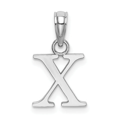 14k Gold Block Initial Letter Pendants
