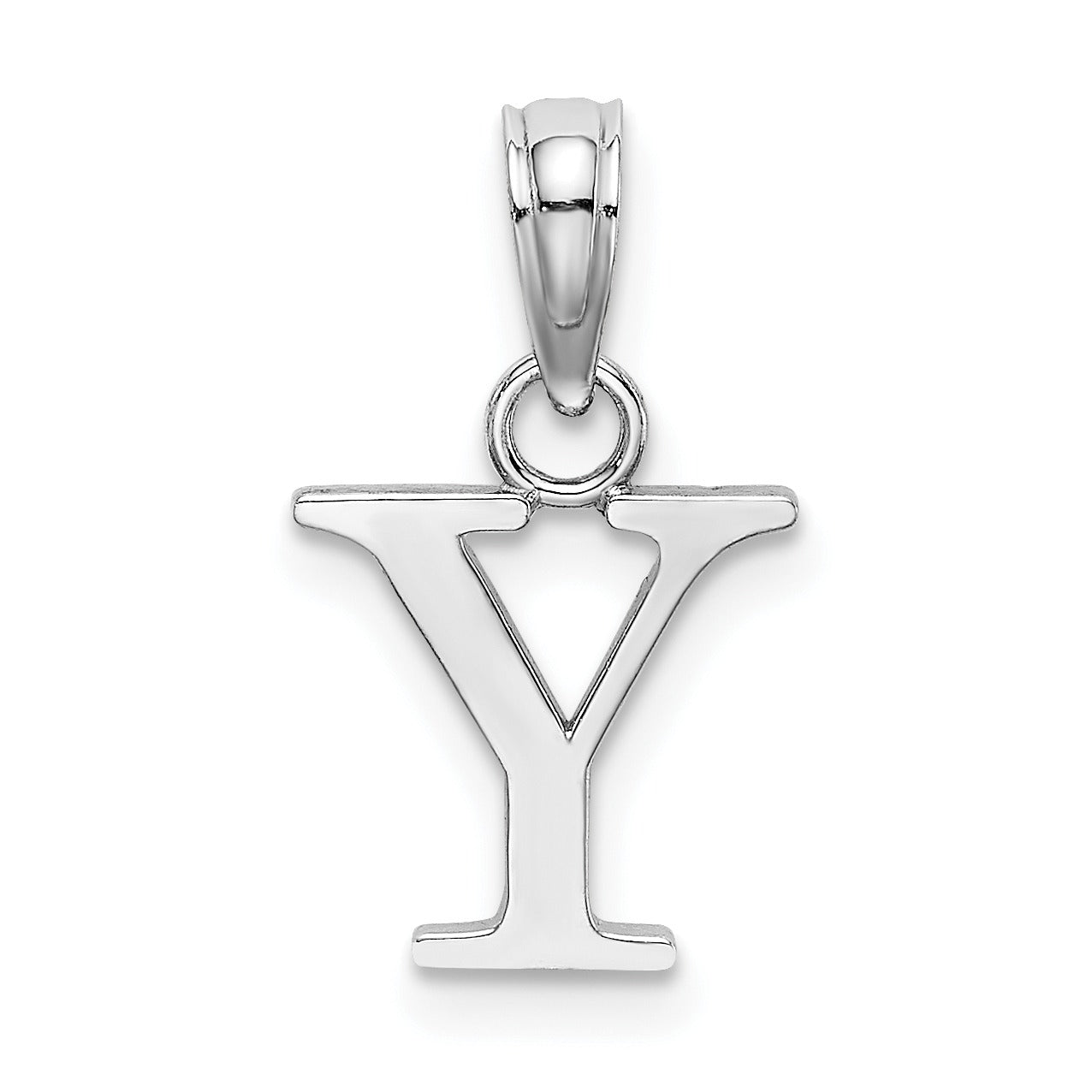 14k Gold Block Initial Letter Pendants