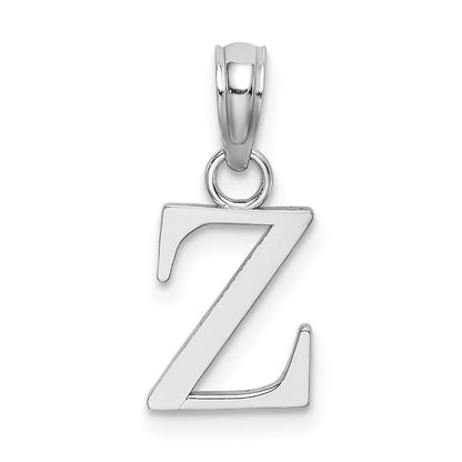 14k Gold Block Initial Letter Pendants