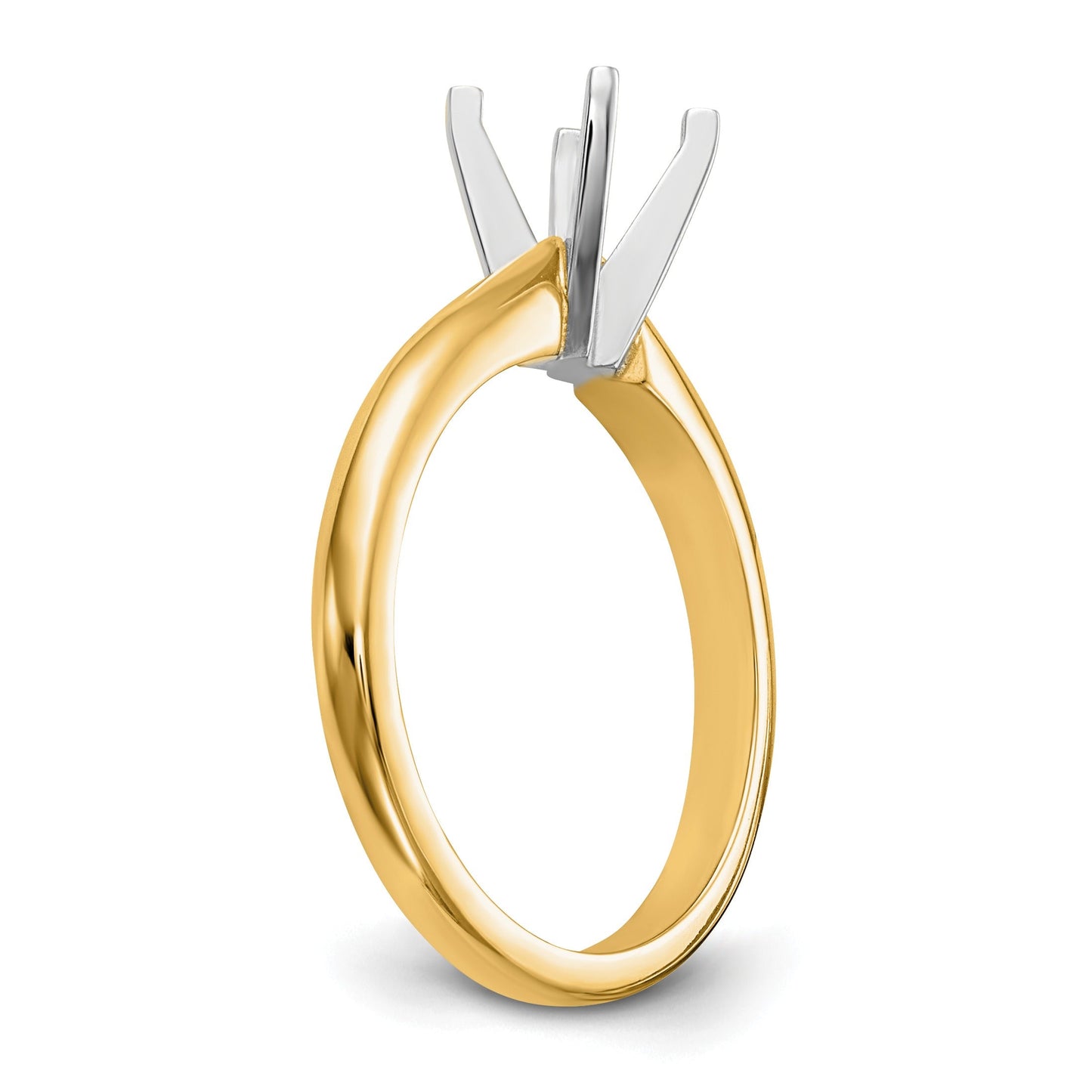 14k Yellow Gold 1 carat 4 Prong Round Solitaire Ring Mounting