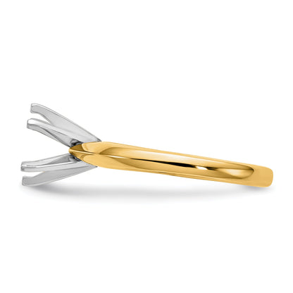 14k Two-Tone 2 carat Lightweight Knife Edge Solitaire Ring Mounting