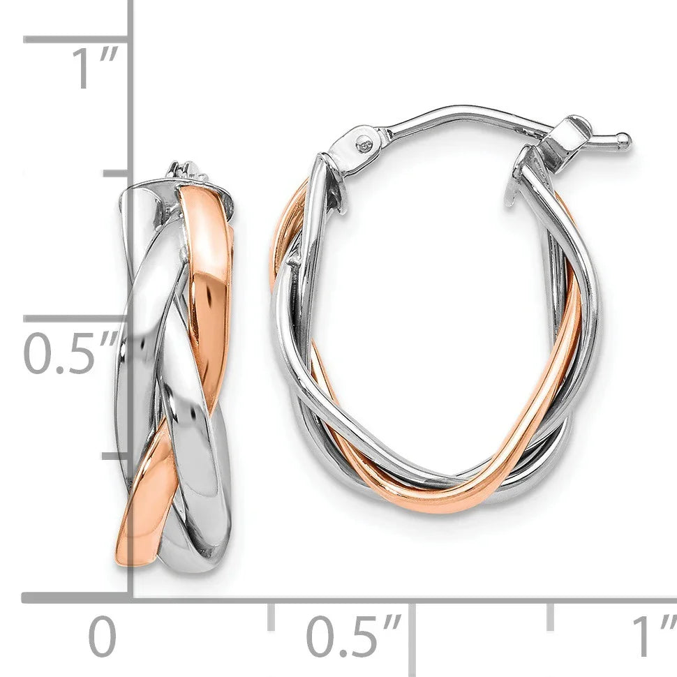 Braided 14K Gold Hinged Hoop Earrings