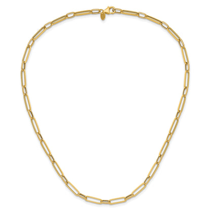 14K Yellow Gold Fancy Link Chain Necklace 17.5 inch