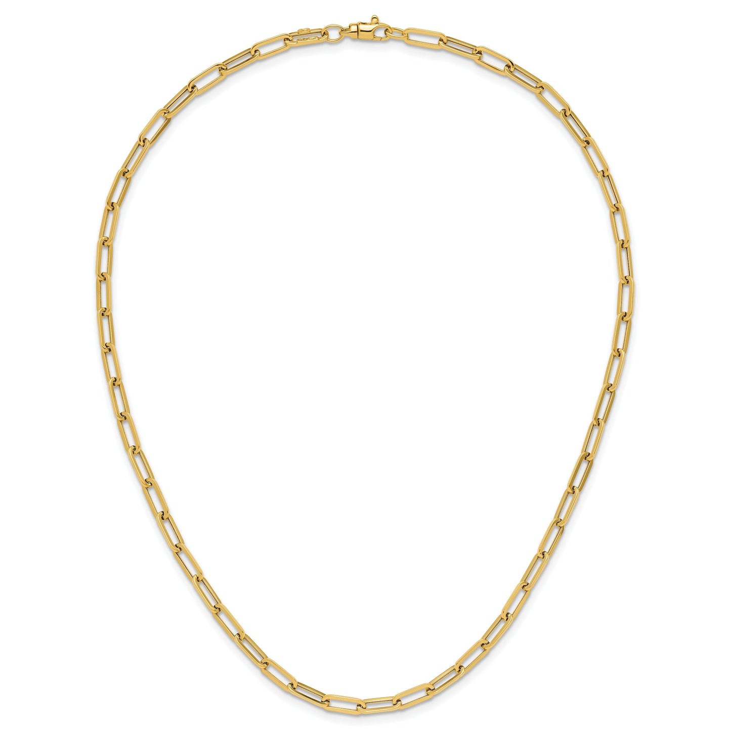 14K Yellow Gold 4.0mm Fancy Oval Link 18 inch Necklace
