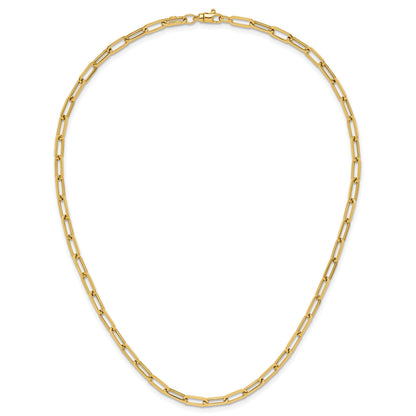 14K Yellow Gold 4.0mm Fancy Oval Link 18 inch Necklace