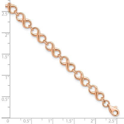 14k Rose Gold Infinity Figure-8 Link Lobster Clasp Chain Bracelet