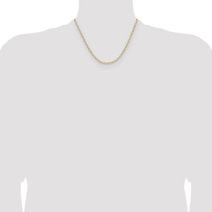 3 mm Solid Beveled Paperclip Chain 14k Yellow Gold
