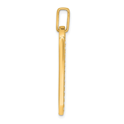 14K Gold  1 carat Lab Grown Diamond Dog Tag Pendant