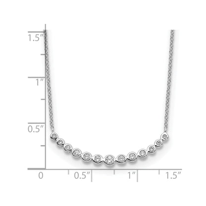 14K White Gold 1/4 carat Lab Grown Diamond Curved Bar Necklace