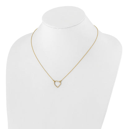 Lab Grown Diamond Open Heart Necklace 1/5 ctw
