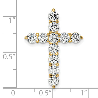 14k Gold Lab Grown Diamond Cross Chain Slide Pendant