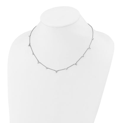 14k White Gold Lab Grown Diamond Eleven Station Necklace