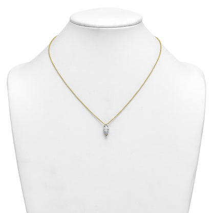 2.09 CT White Marquise Lab Diamond Chevron V-Prong 14k Yellow Gold Solitaire Pendant Necklace