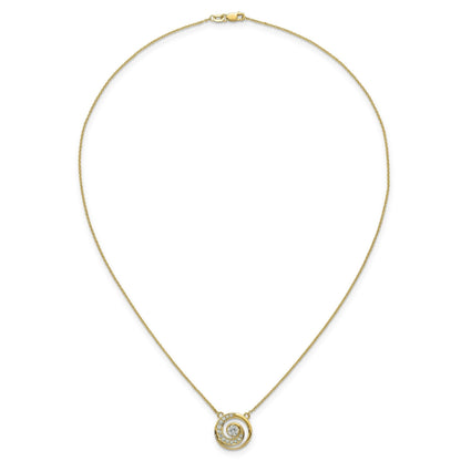 Round White Lab Diamond Prong 14k Gold Pendant Necklace