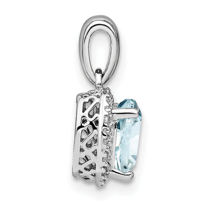 Heart Gemstone and Diamond Halo Pendant