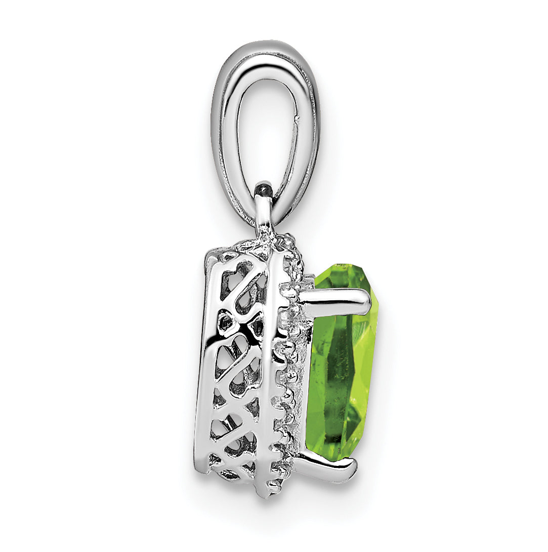 Heart Gemstone and Diamond Halo Pendant