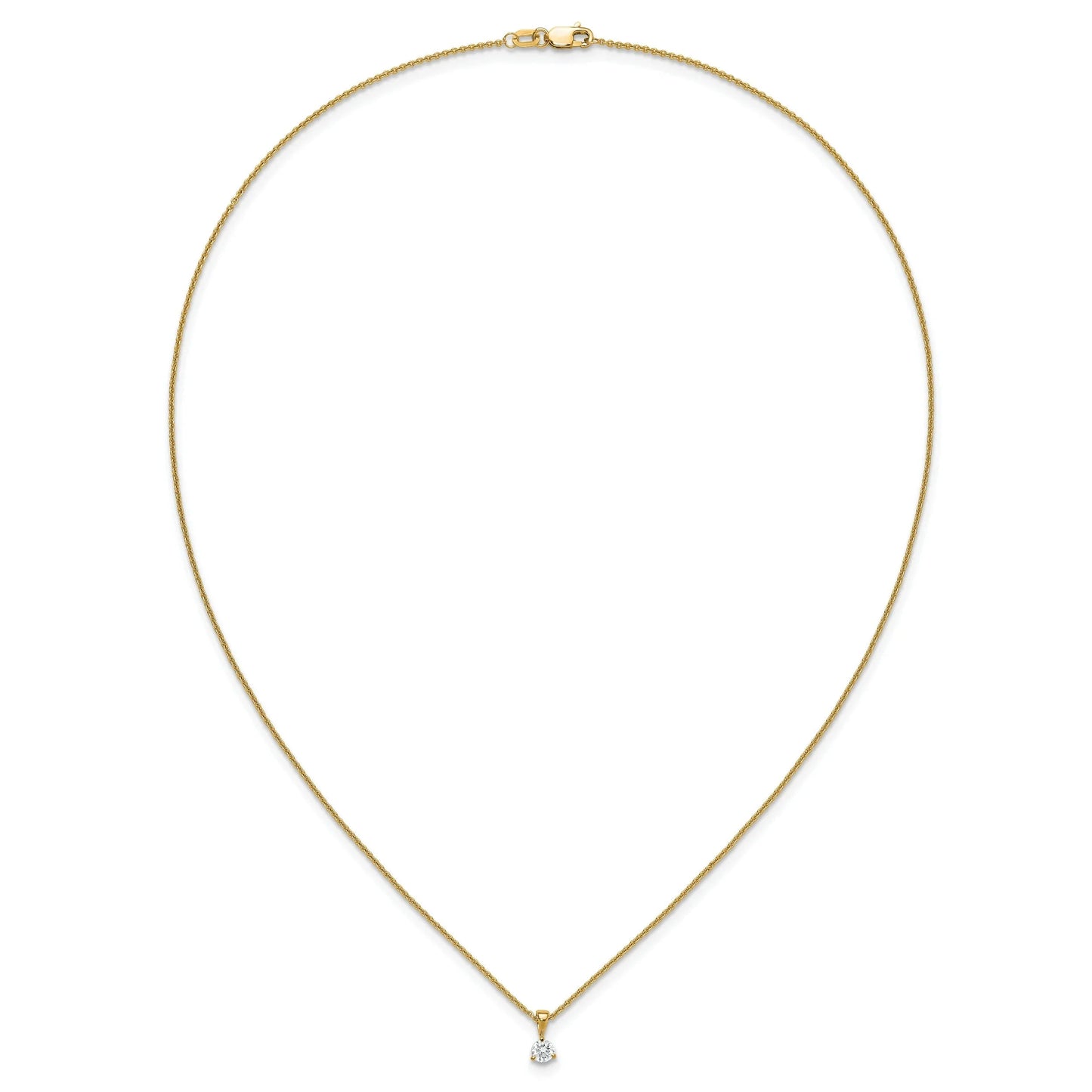 14k Gold Lab Grown Diamond Solitaire Pendant Necklace