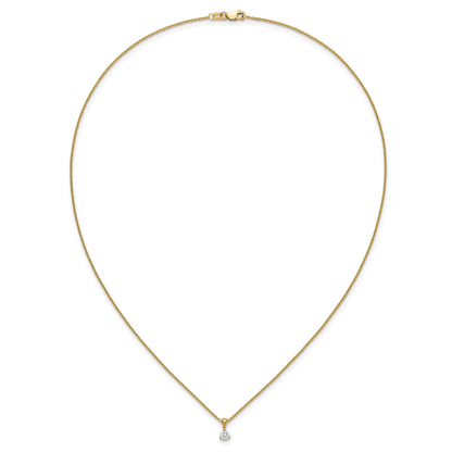 14k Gold Lab Grown Diamond Solitaire Pendant Necklace