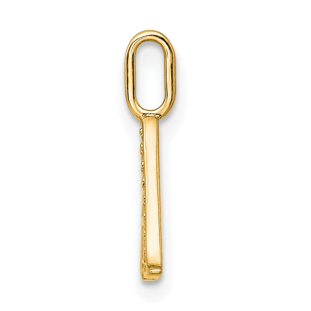 Natural Diamond Initial Letter 14k Gold Pendant