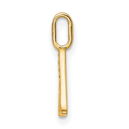 Natural Diamond Initial Letter 14k Gold Pendant