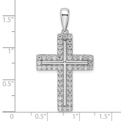 14K Gold Lab Diamond Cross Pendant