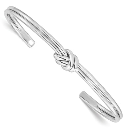 Sterling Silver Knot Cuff Bangle Bracelet
