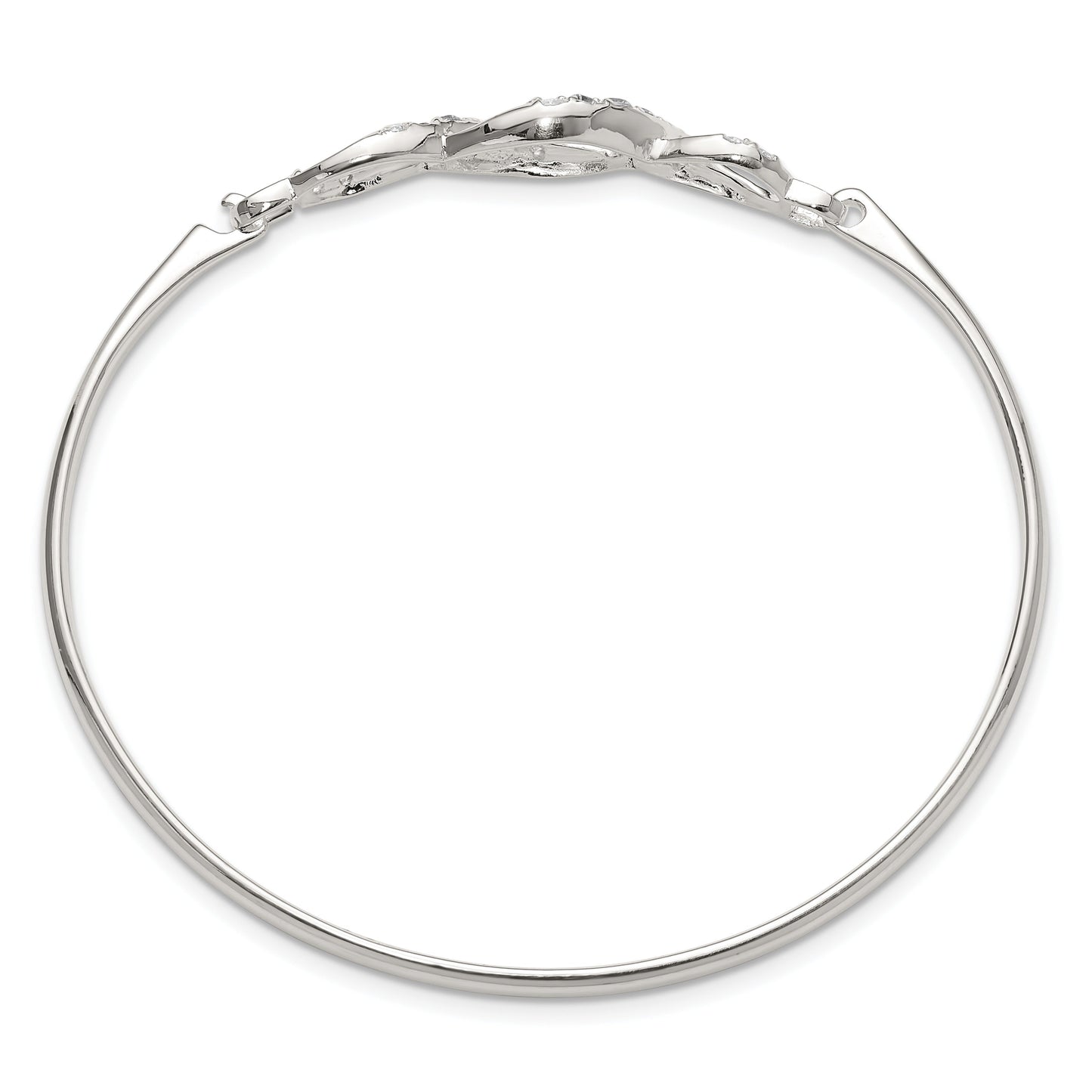 Sterling Silver CZ Hook Bangle Bracelet
