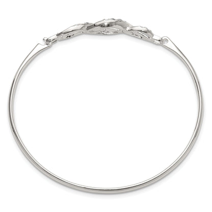 Sterling Silver CZ Hook Bangle Bracelet