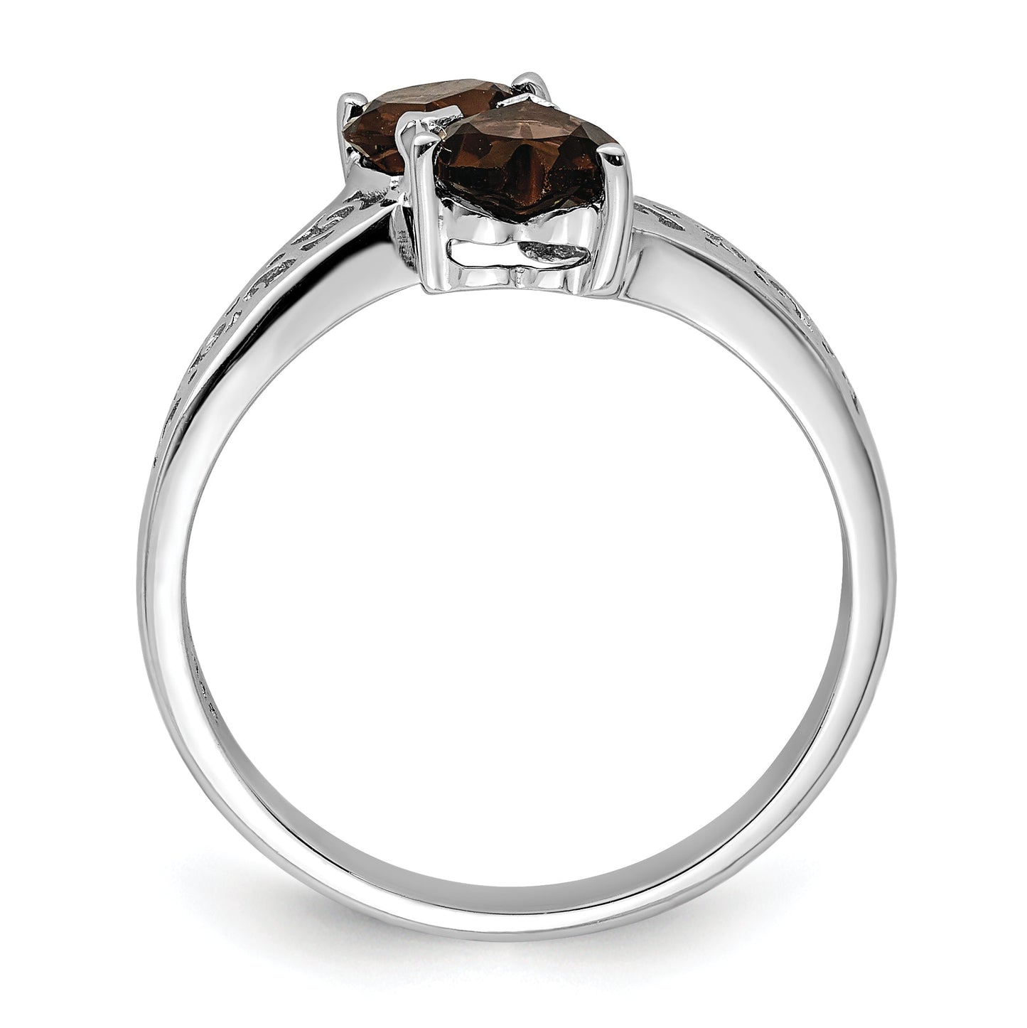 0.85 Ct Heart Purple Amethyst Prong Silver Promise Ring