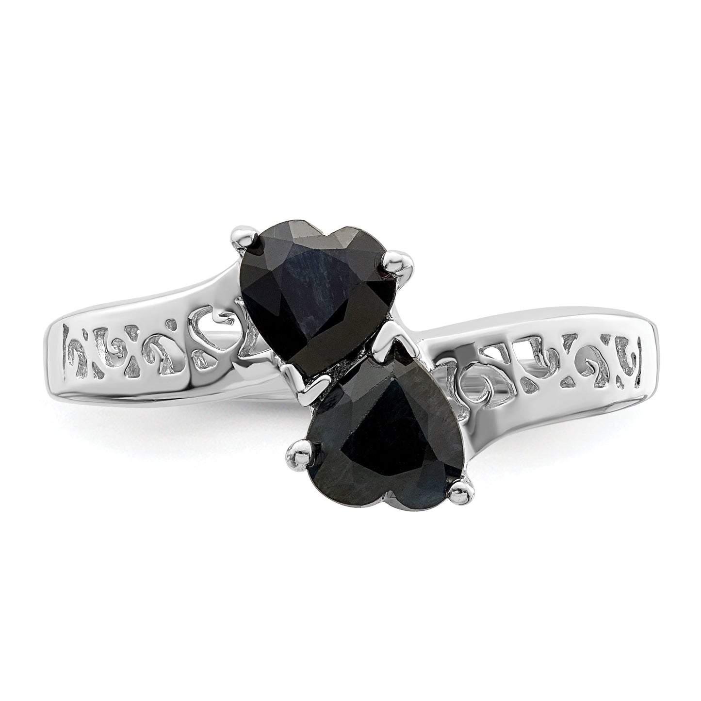 0.85 Ct Heart Purple Amethyst Prong Silver Promise Ring