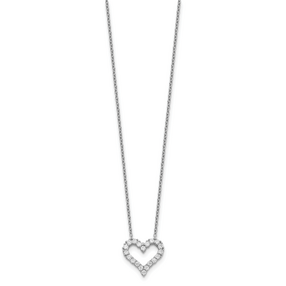 Sterling Silver CZ Heart Necklace