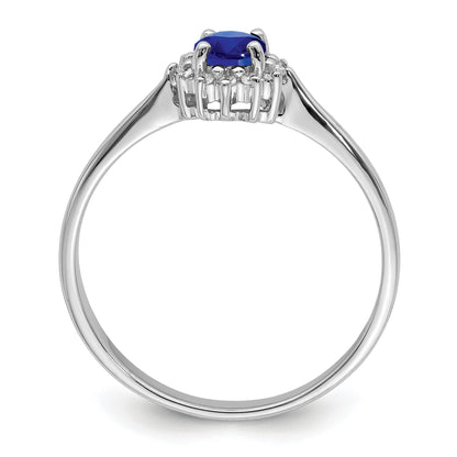 0.34 Ct Round Blue Sapphire and Diamond Prong Silver Snowflake Halo Ring