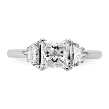Lab Grown Diamond Princess and Half-moon 3-Stone Bridal Ring