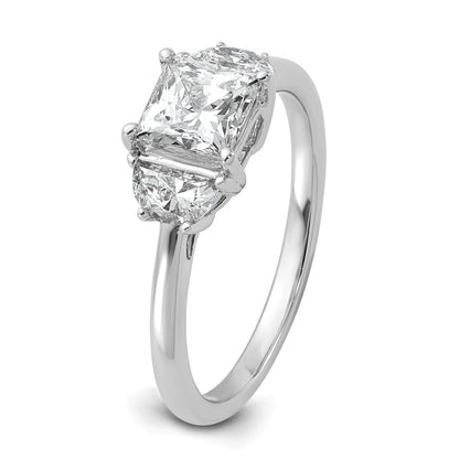 Lab Grown Diamond Princess and Half-moon 3-Stone Bridal Ring