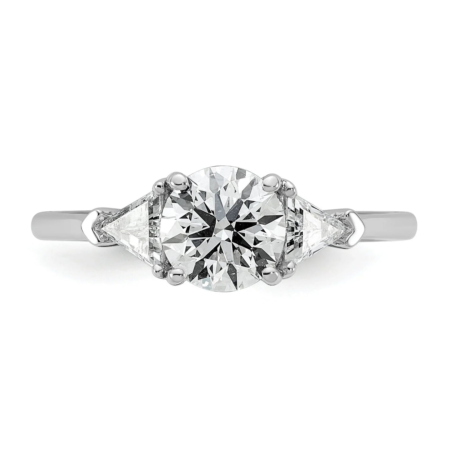 14K White Gold Lab Grown Diamond 3-Stone Engagement Ring