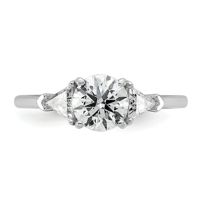 14K White Gold Lab Grown Diamond 3-Stone Engagement Ring