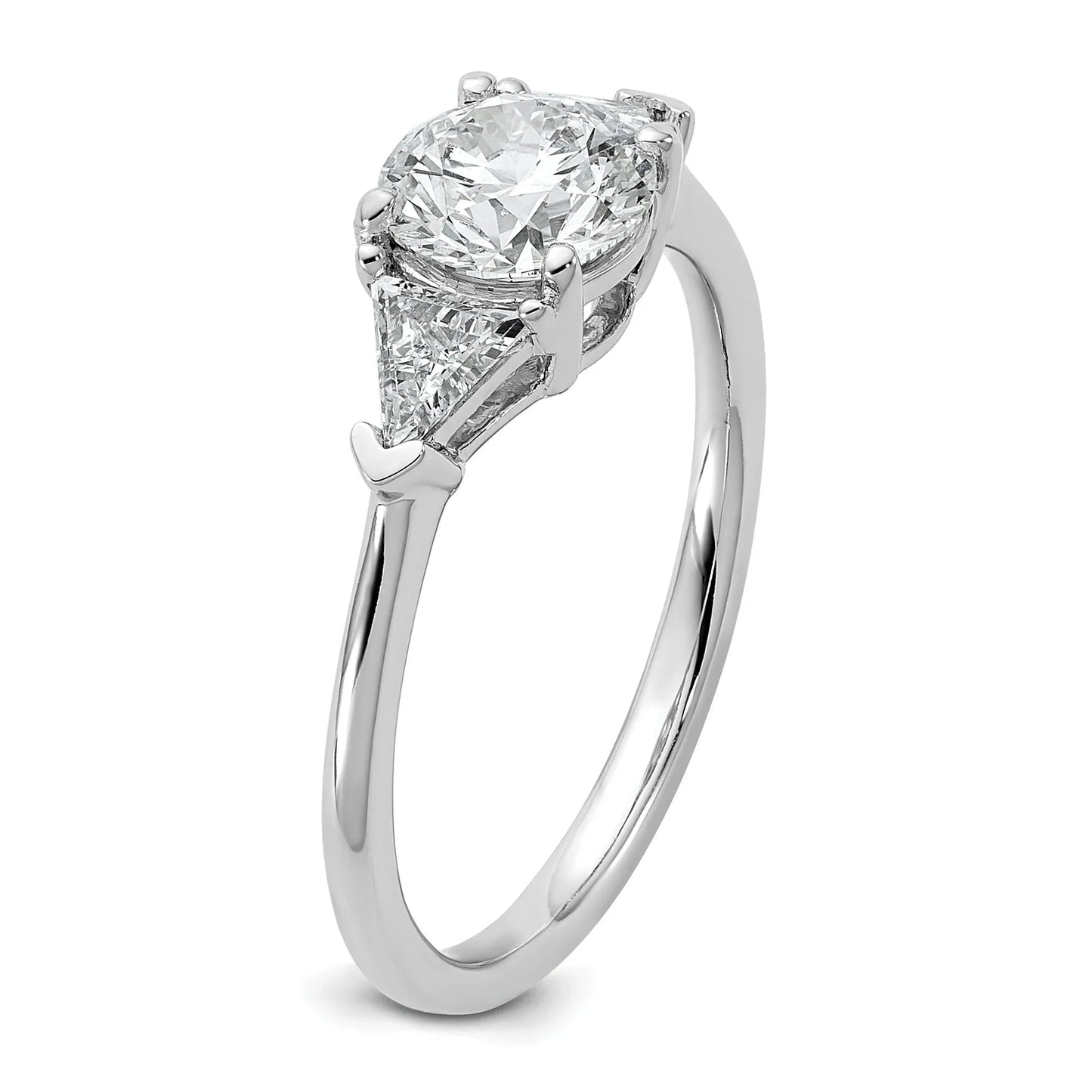 14K White Gold Lab Grown Diamond 3-Stone Engagement Ring